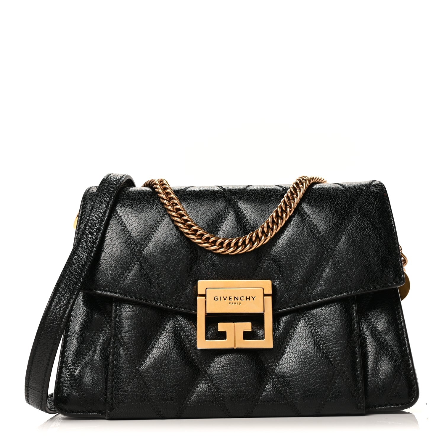 Givenchy Goatskin Quilted Small GV3 Shoulder Bag  Black 1 of 8