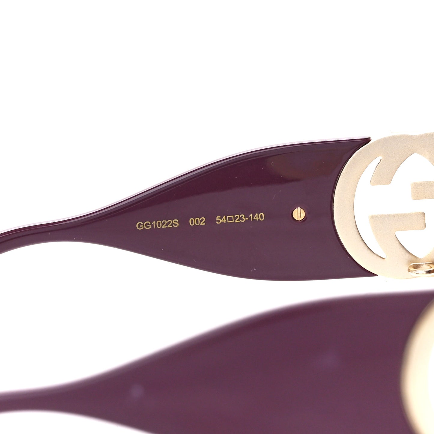 Acetate Rectangular Frame Chain Sunglasses GG1022S Burgundy