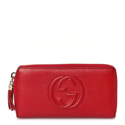 Gucci Pebbled Calfskin Soho Zip Around Wallet Red 1 of 8