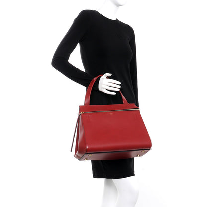 Celine Smooth Calfskin Medium Edge Shoulder Bag Red 2 of 7