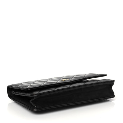 Chanel Lambskin Quilted Wallet On Chain WOC Black 4 of 11