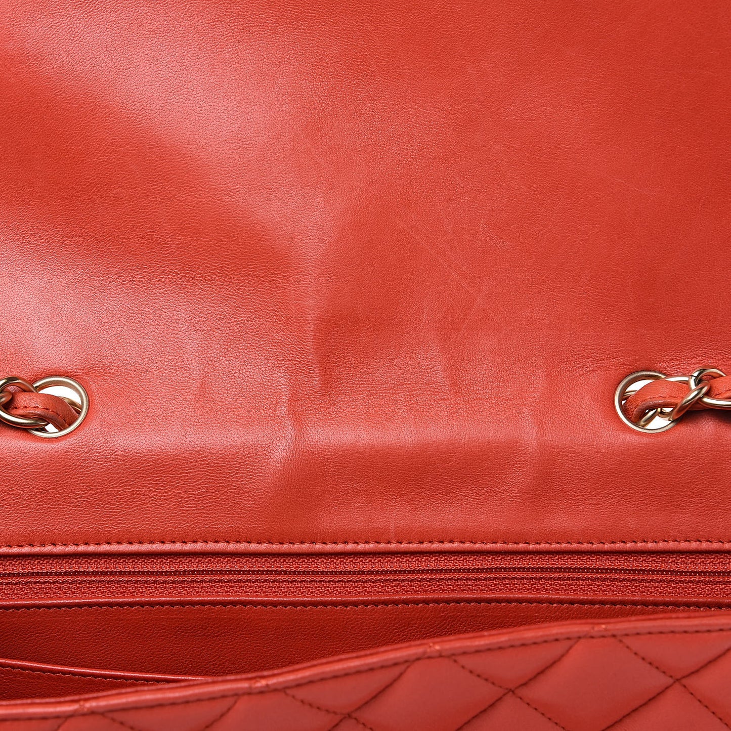 Lambskin Quilted Jumbo Single Flap Coral