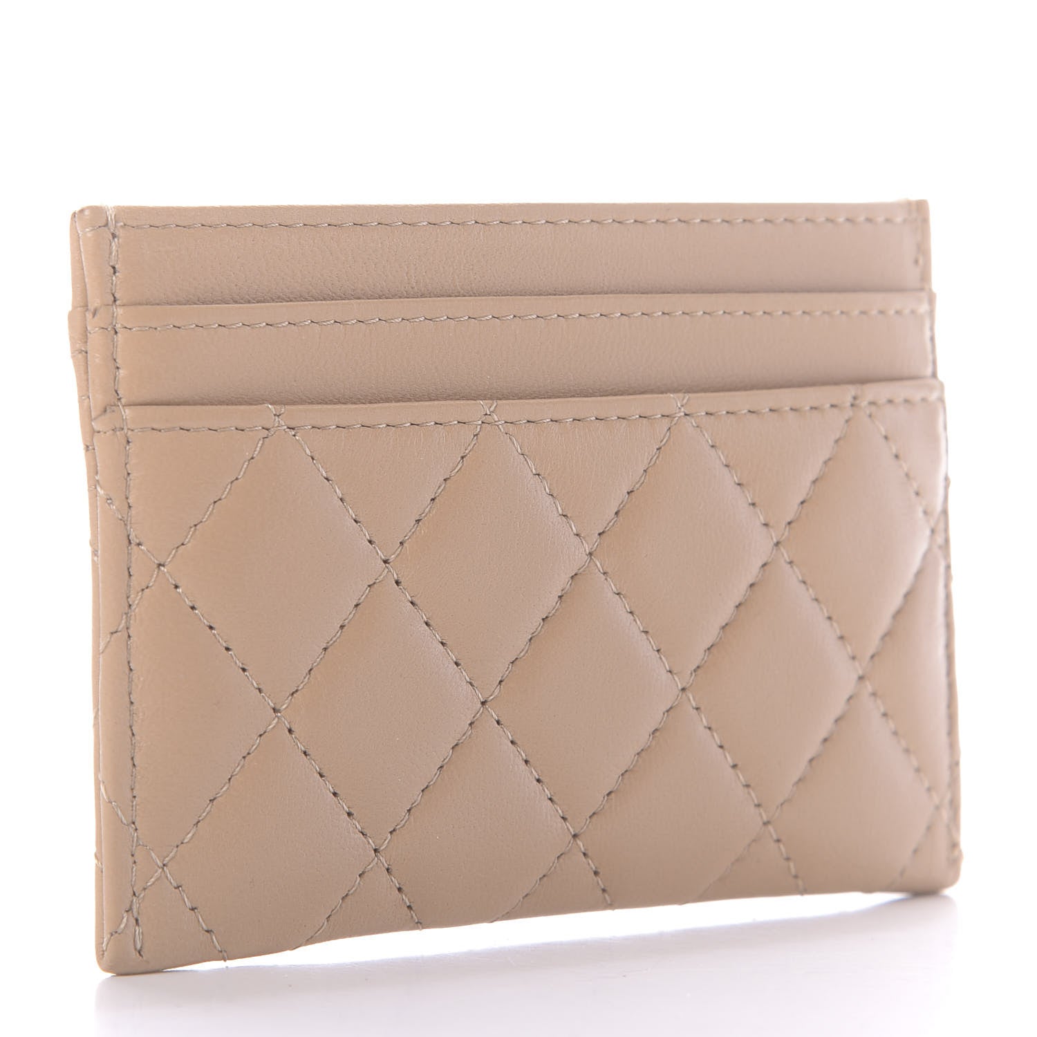 Chanel Lambskin Quilted Boy Card Holder Beige 3 of 10