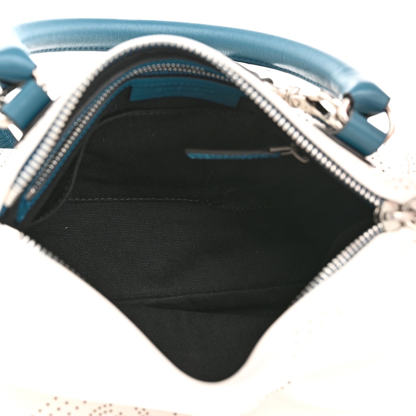 Lambskin Perforated Small Pandora White