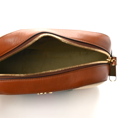 Gucci Vintage Canvas Web Shoulder Bag Sand Cuir 5 of 12