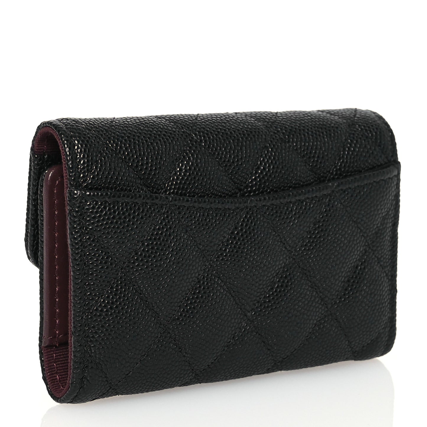 Caviar Quilted Classic 4 Key Holder Wallet Black