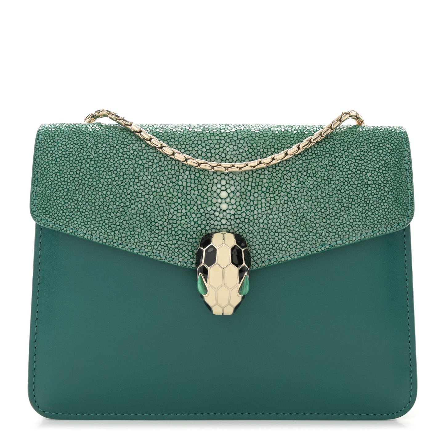 Galuchat Calfskin Serpenti Forever Crossbody Bag Blue