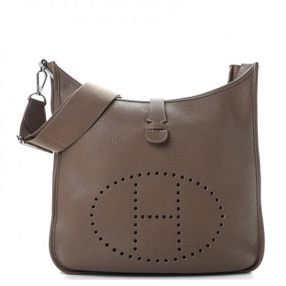 Hermes Taurillon Clemence Evelyne III GM Etoupe 1 of 12