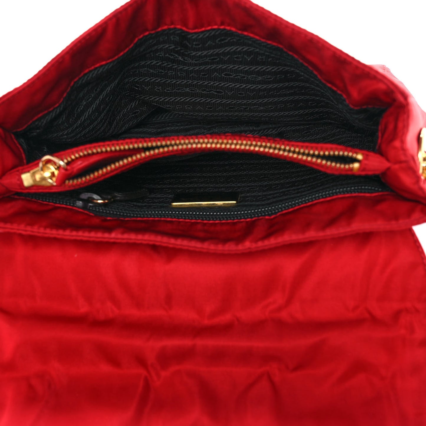 Tessuto Nylon Chain Shoulder Bag Rosso