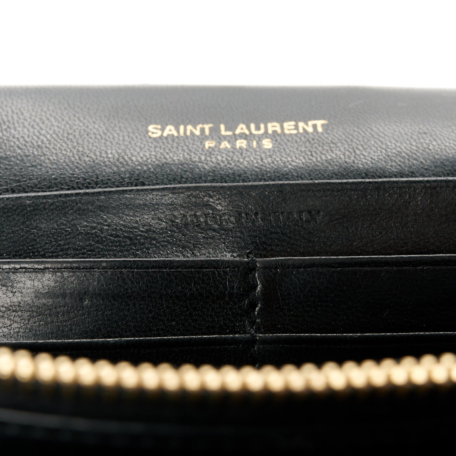 Saint Laurent Lambskin Matelasse Chevron Monogram Sulpice Chain Wallet Black 7 of 12
