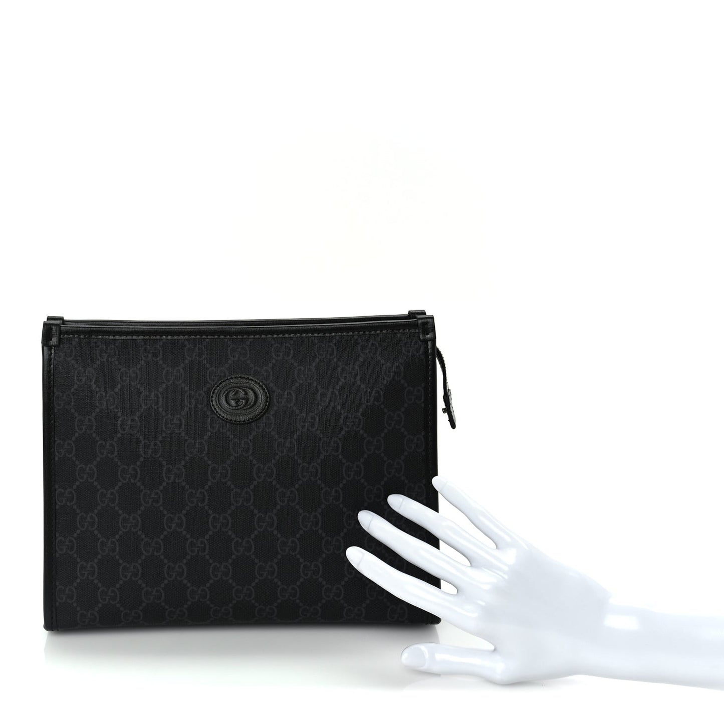 GG Supreme Monogram Azalea Calfskin Retro Interlocking G Beauty Case  Black