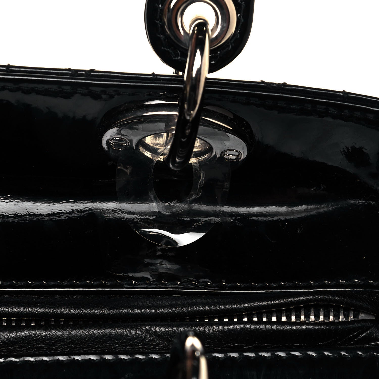 Christian Dior Patent Cannage Stitched Medium Lady Dior Black 11 of 13