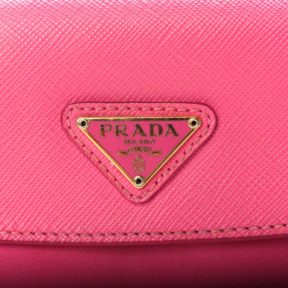 Prada Tessuto Nylon Saffiano Crossbody Bag Fuxia 6 of 8