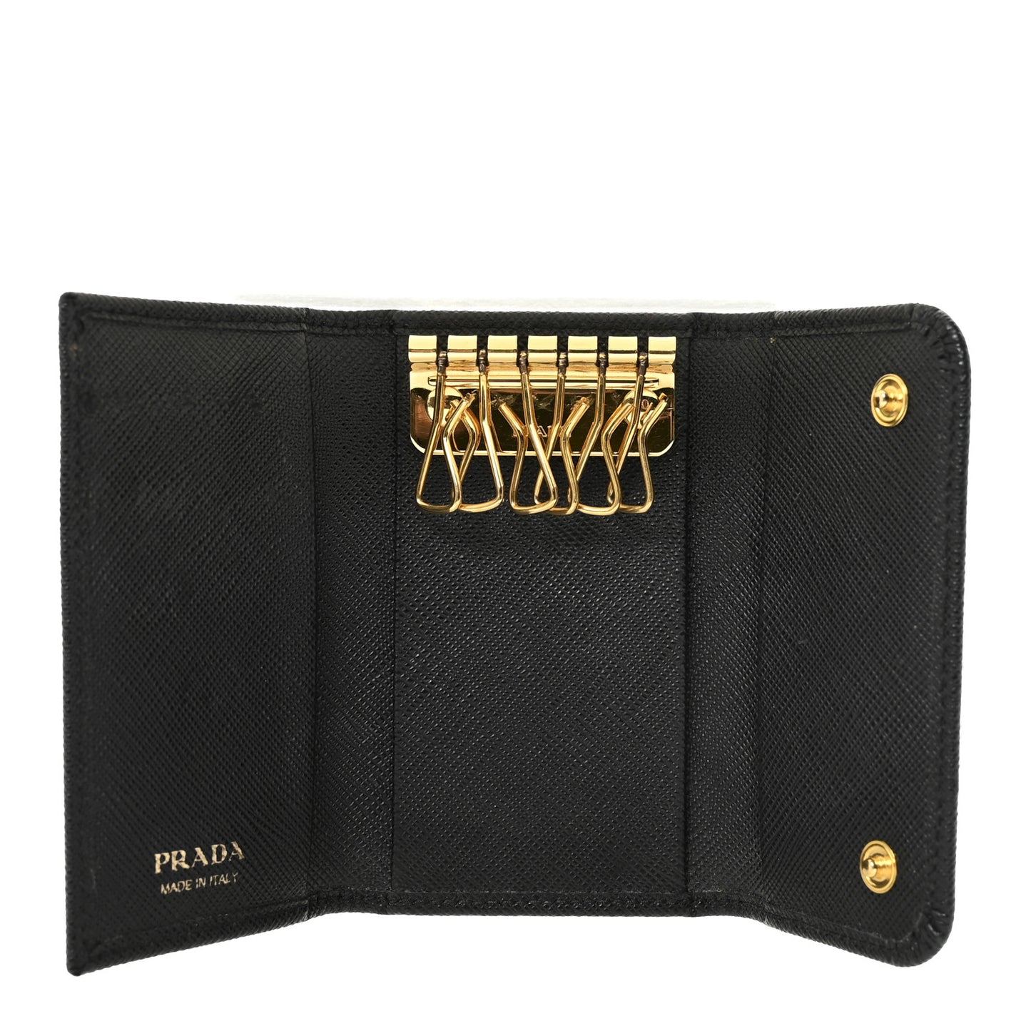 Saffiano Metal 6 Key Holder Black