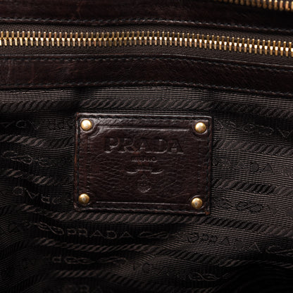 Prada Glace Calf Large Dome Satchel Moro 8 of 14