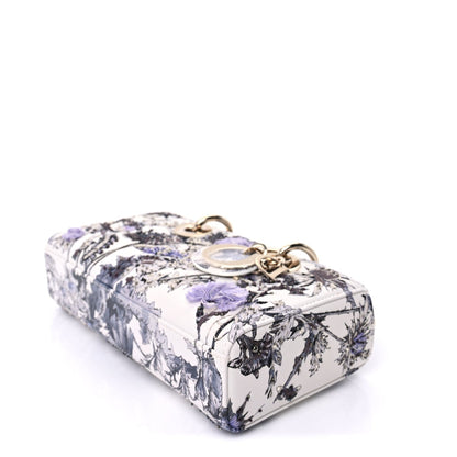 Christian Dior Calfskin Embroidered Floral Butterfly Small Lady D-Joy White Multicolor 8 of 8