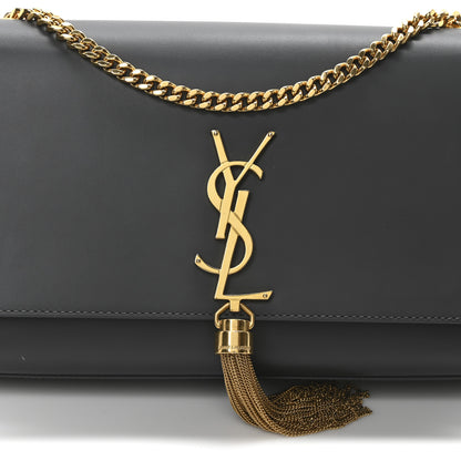 Saint Laurent Smooth Calfskin Medium Classic Monogram Kate Tassel Satchel Grey 7 of 9