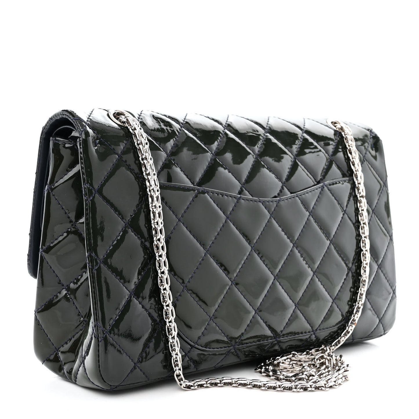 Patent Calfskin Quilted 2.55 Reissue 227 Flap Dark Blue