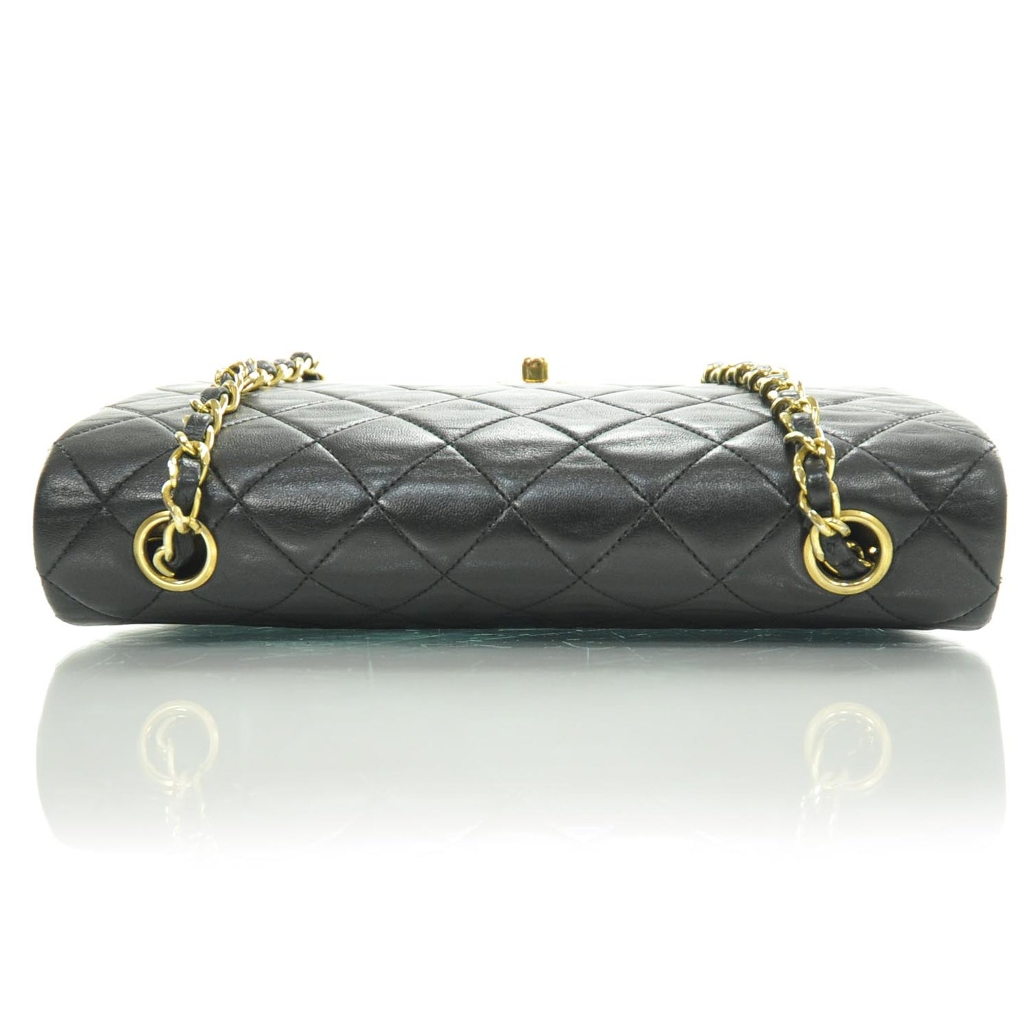 Lambskin Quilted Small Flap Black GHW