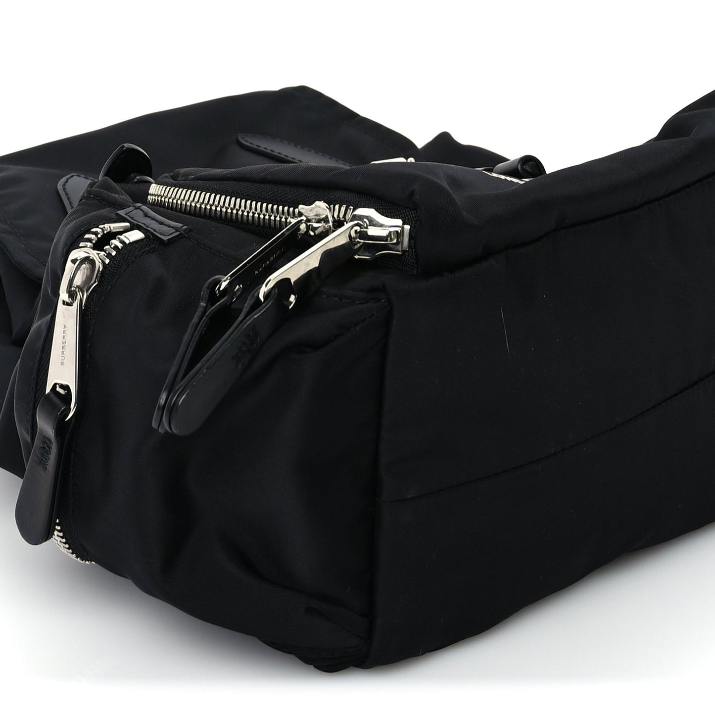 Nylon Logo Print Medium Rucksack Backpack Black