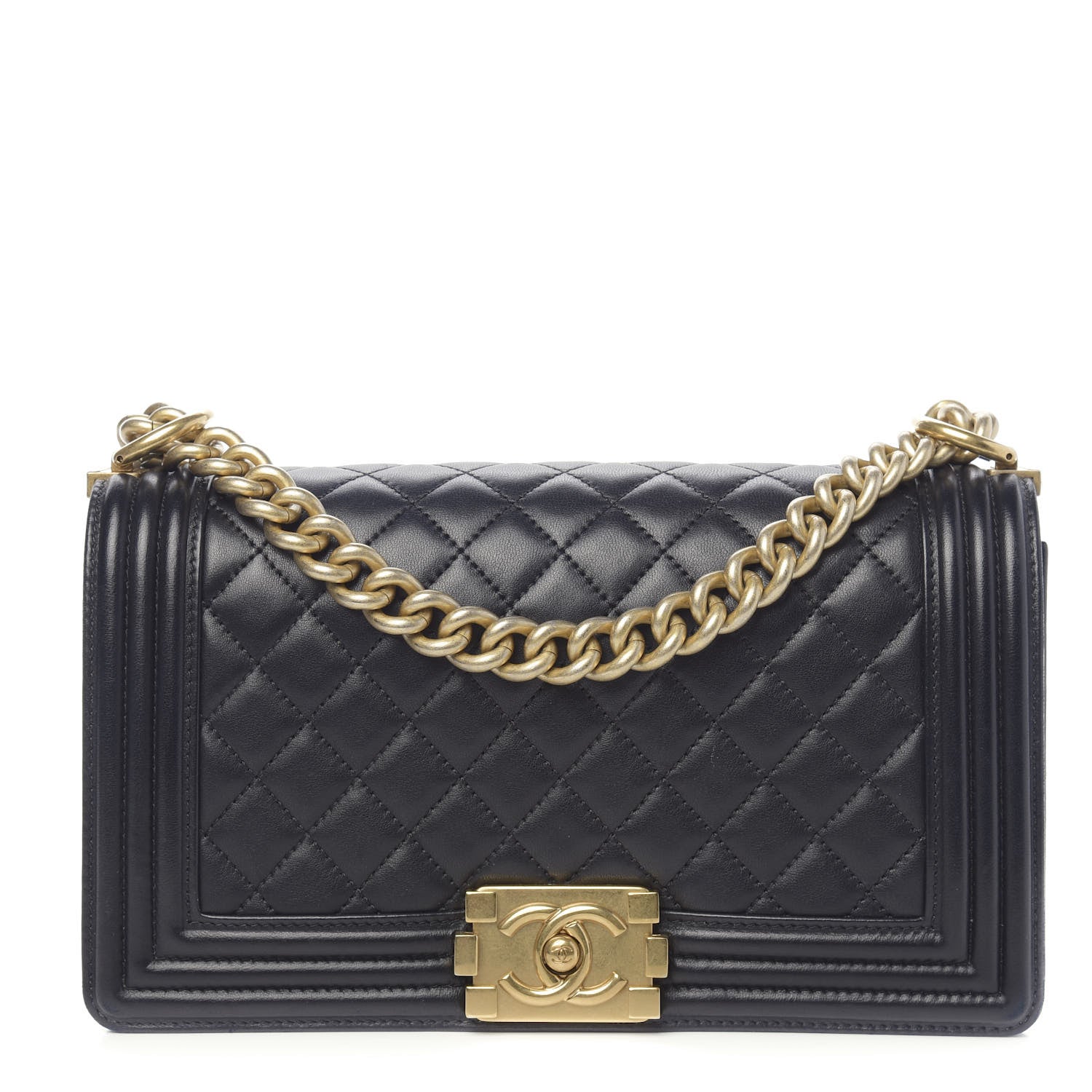 Chanel Lambskin Quilted Medium Boy Flap Black 1 of 12