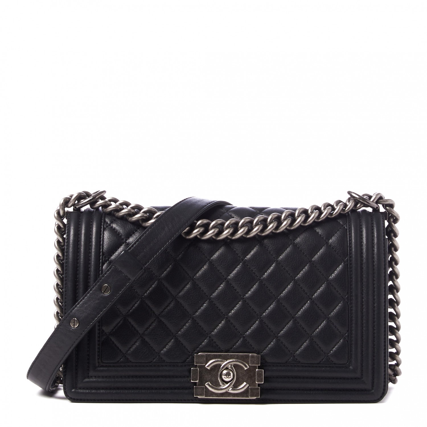 Chanel Calfskin Quilted Medium Boy Flap Black 1 of 9