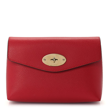 Mulberry Classic Grain Calfskin Darley Cosmetic Pouch Red 1 of 8