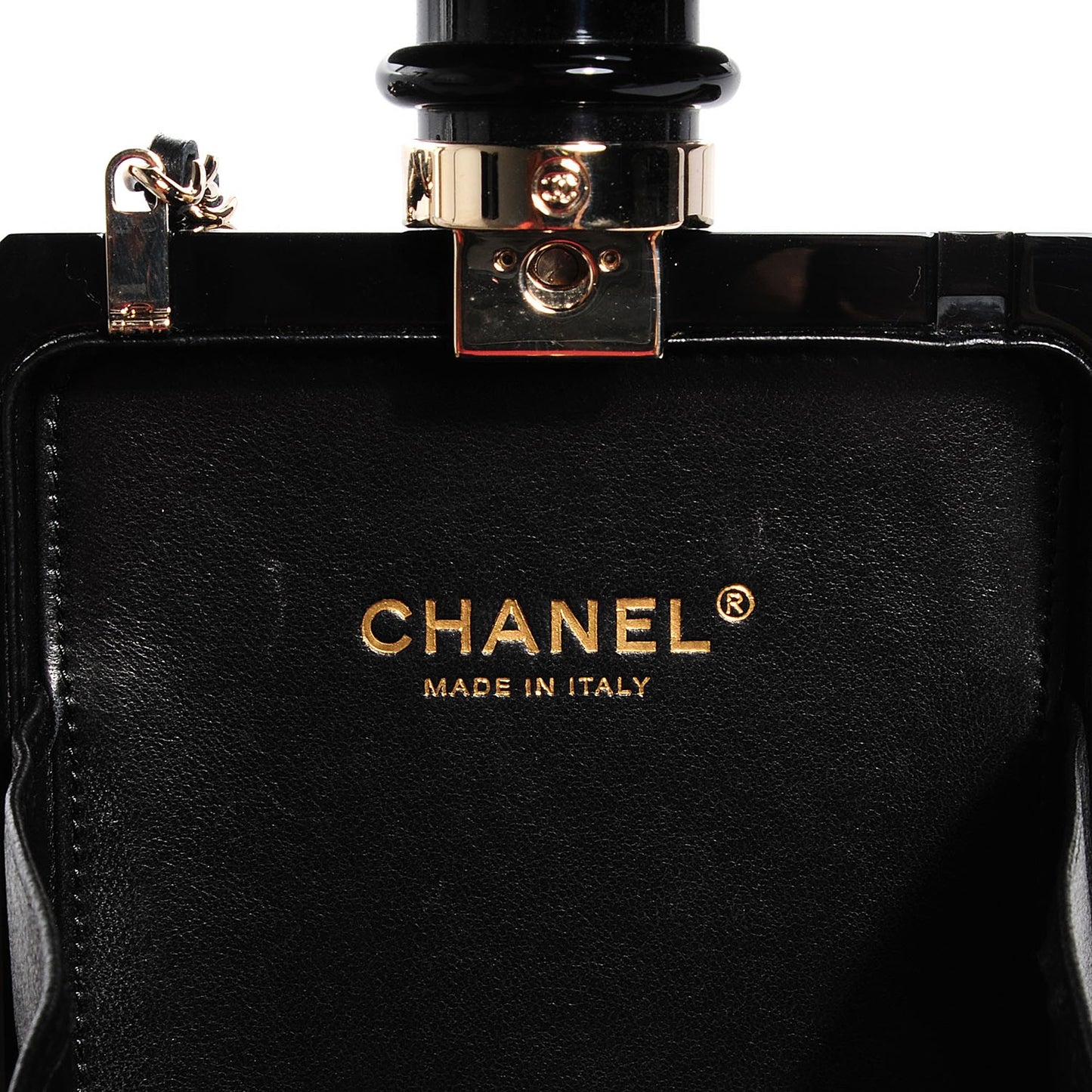 Plexiglass Perfume Bottle Clutch Black