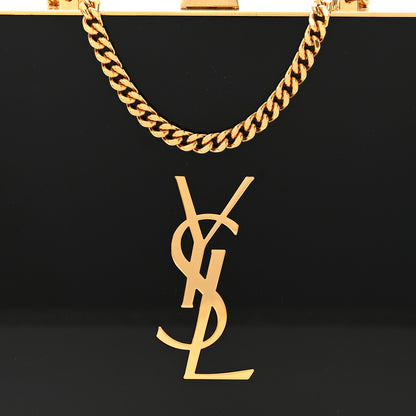 Saint Laurent Plexiglass Monogram Minaudiere Tuxedo Box Clutch Black 8 of 10