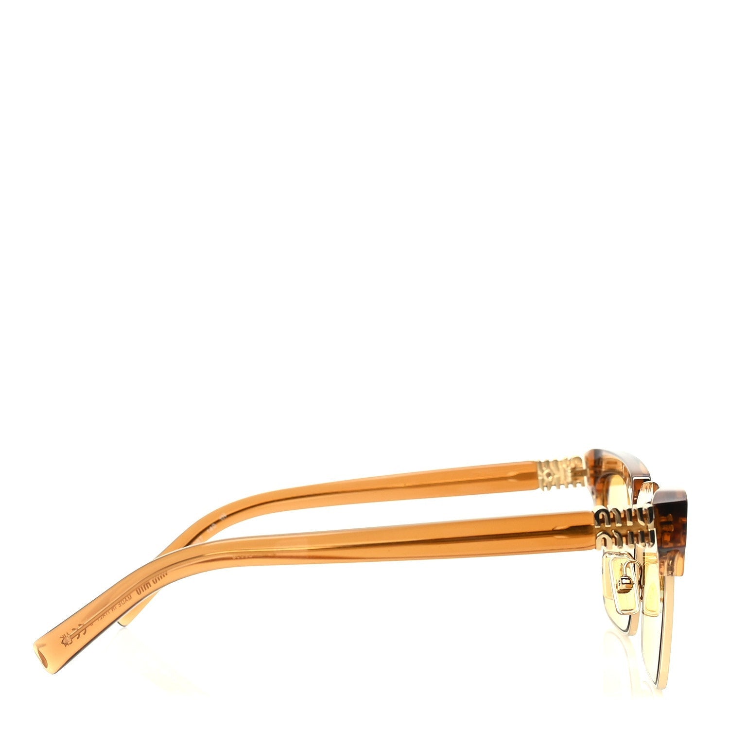 Miu Miu Acetate Square SMU10Z Sunglasses  Transparent Caramel 4 of 7