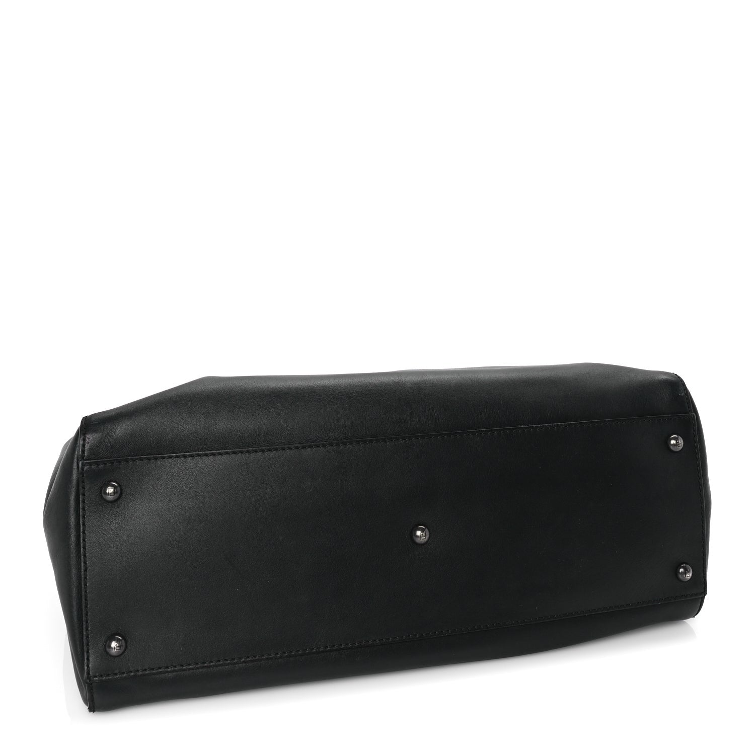 Fendi Vitello Seta Shiny Nappa Large Peekaboo Iconic Satchel Black 3 of 7