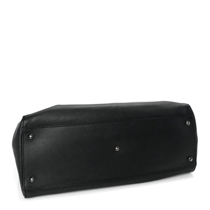Fendi Vitello Seta Shiny Nappa Large Peekaboo Iconic Satchel Black 3 of 7