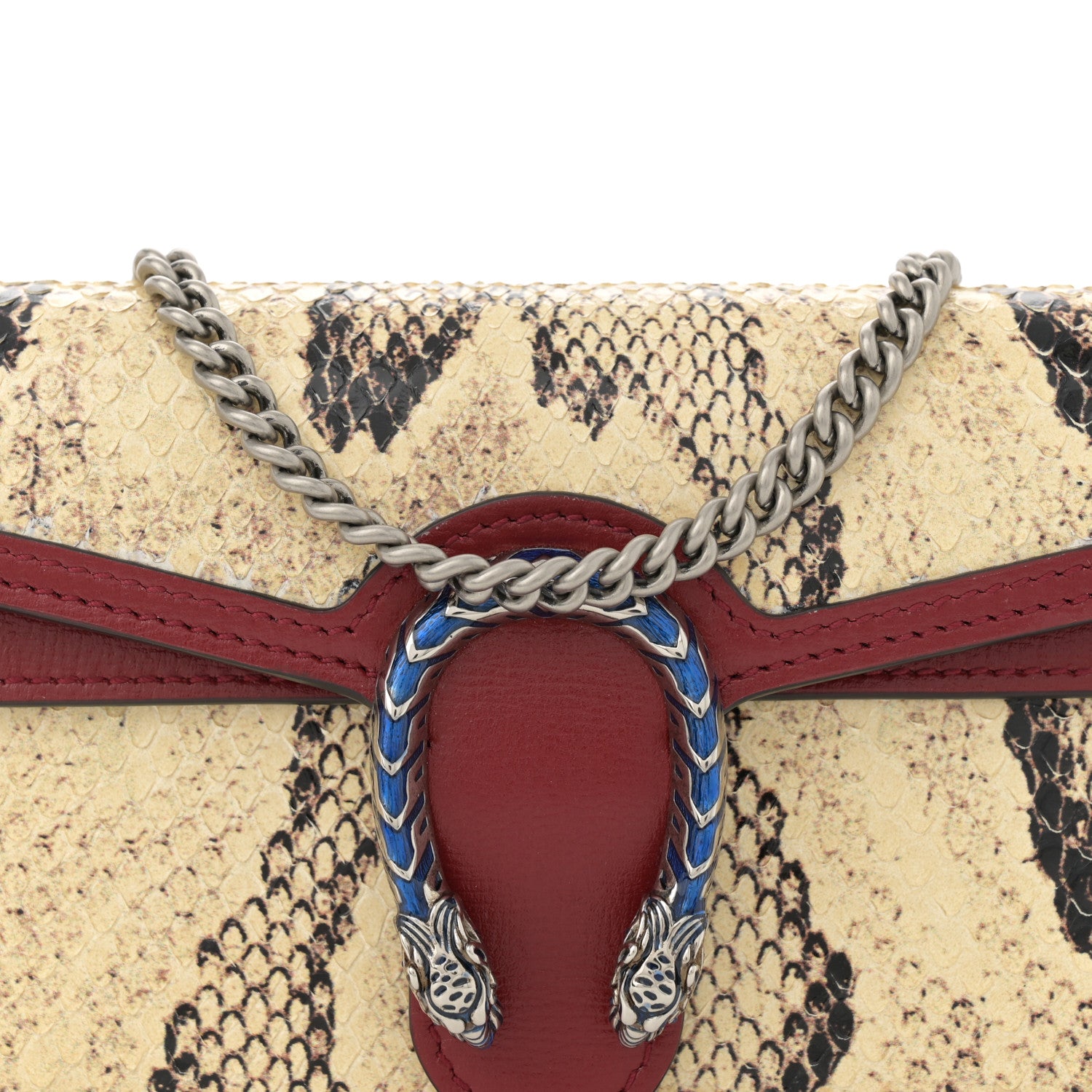 Gucci Snakeskin Azalea Calfskin Enamel Super Mini Dionysus Shoulder Bag New Rock New Cherry Red Electric Blue 7 of 9