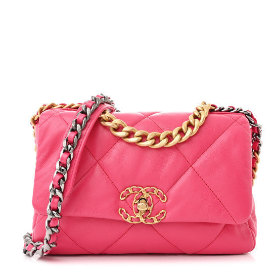 Goatskin Quilted Medium  19 Flap Dark Pink