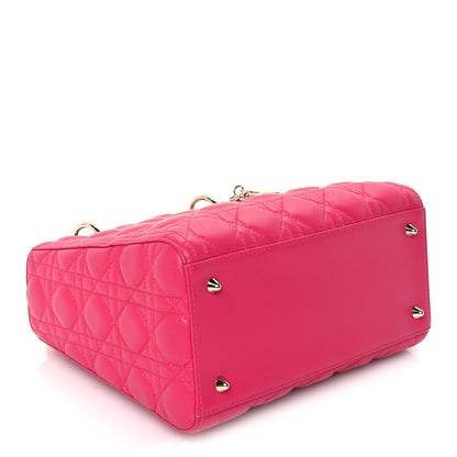 Christian Dior Lambskin Cannage Medium Lady Dior  Fuchsia 7 of 8