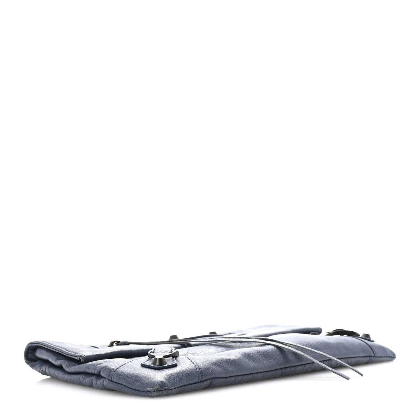 Agneau Classic Hardware Envelope Clutch Bleu Persan