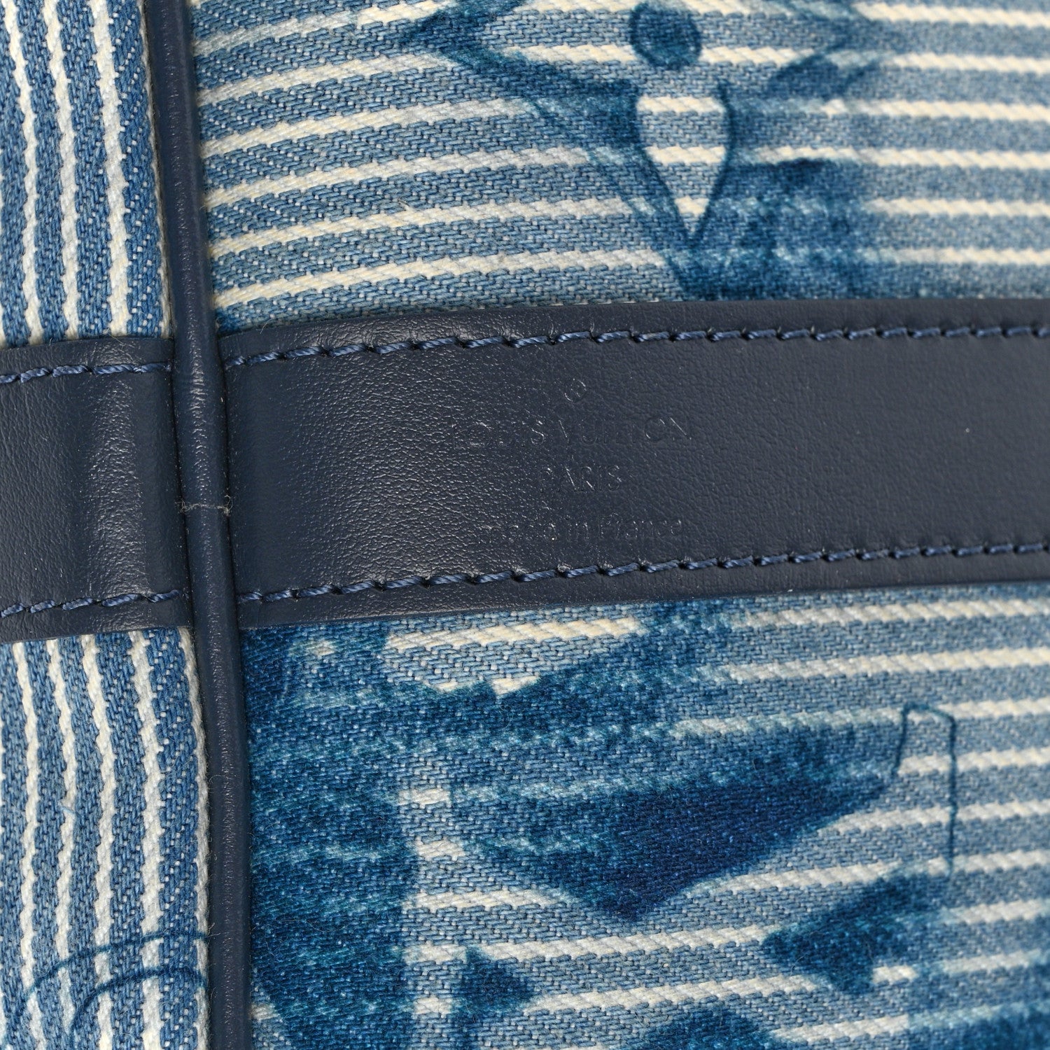 Louis Vuitton Monogram Watercolor Keepall Bandouliere 50 Hickory Stripes Denim 6 of 10