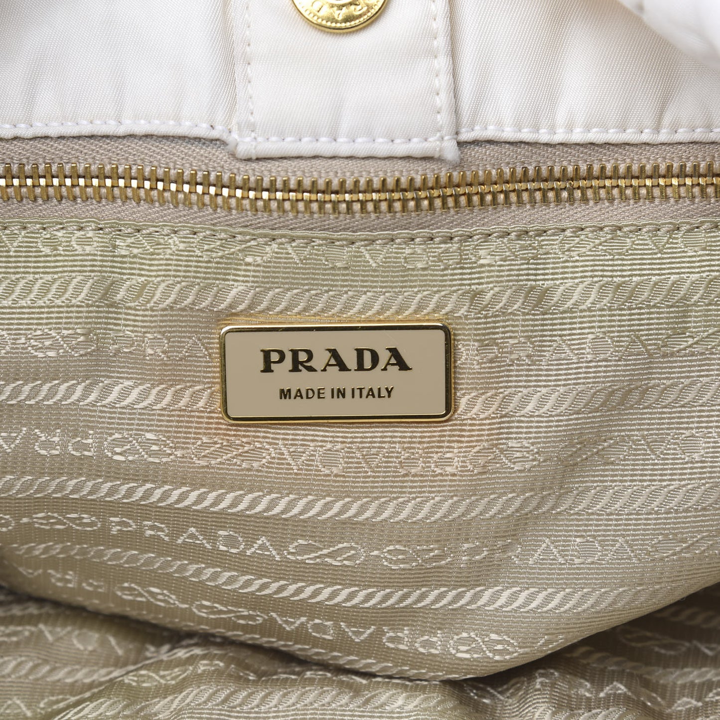 Tessuto Nylon Quilted Bag White