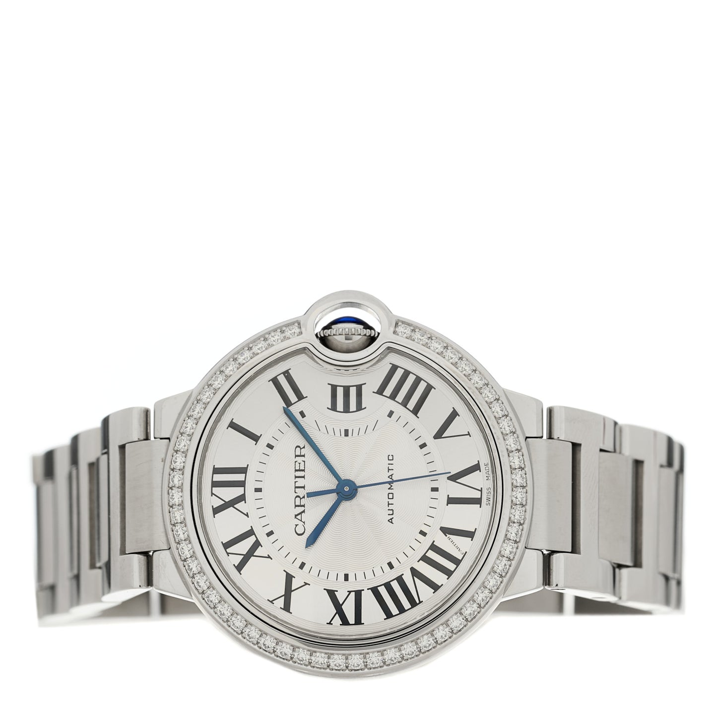 Stainless Steel Diamond Bezel 36mm Ballon Bleu De Cartier Automatic Watch