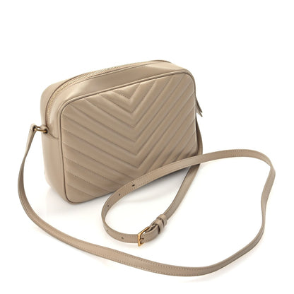 Saint Laurent Calfskin Matelasse Monogram Lou Camera Bag Dark Beige 2 of 8