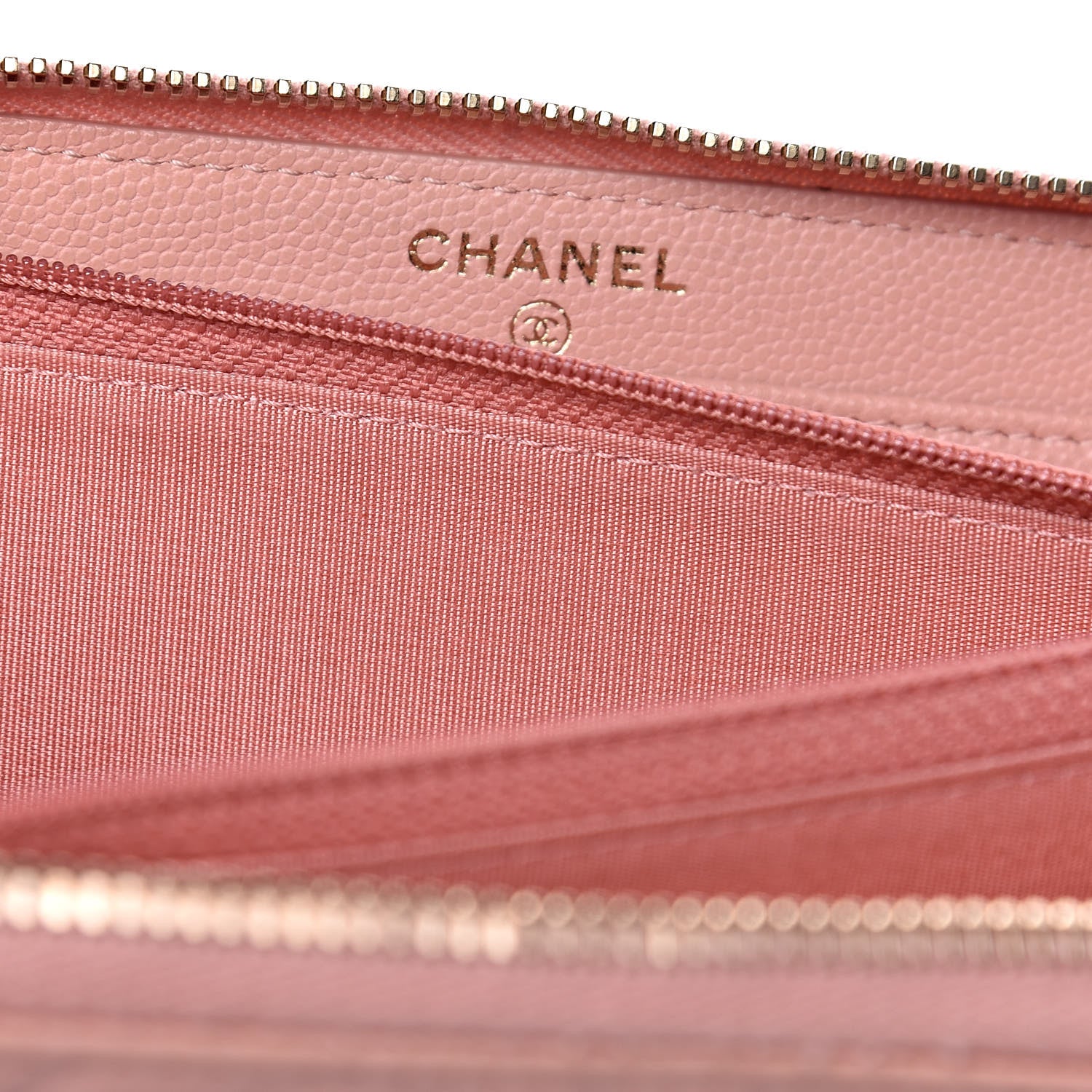 Chanel Caviar Camellia Embossed Zip Around Large Gusset Wallet Nude 15 of 15