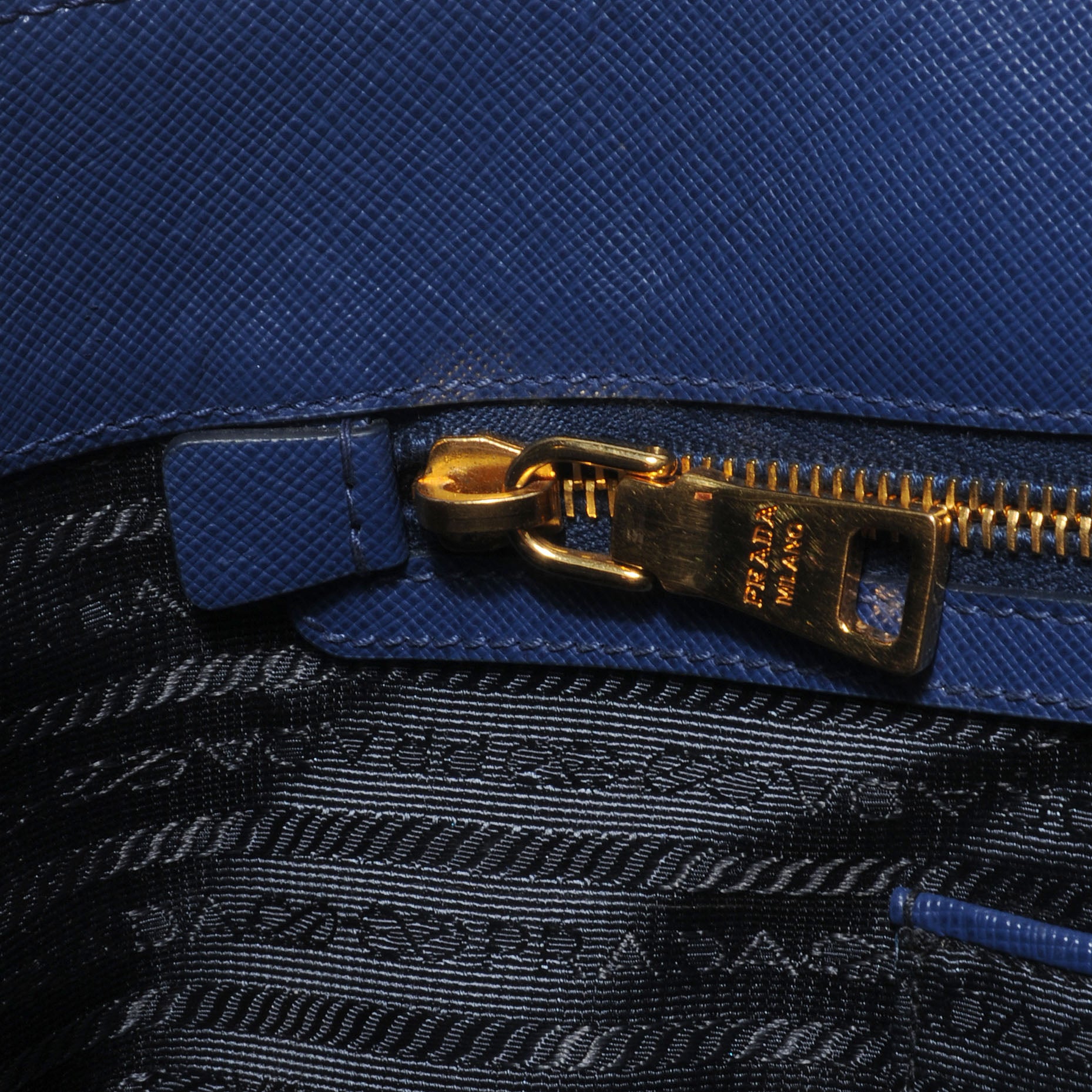 Prada Saffiano Lux Large Tote Bluette 9 of 9