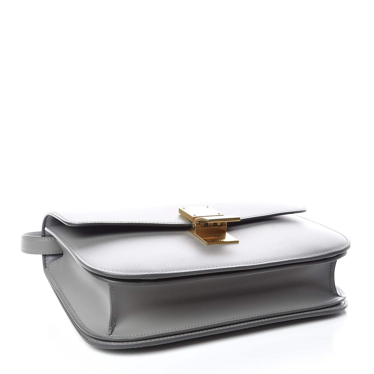Box Calfskin Medium Classic Box Flap Bag Zinc