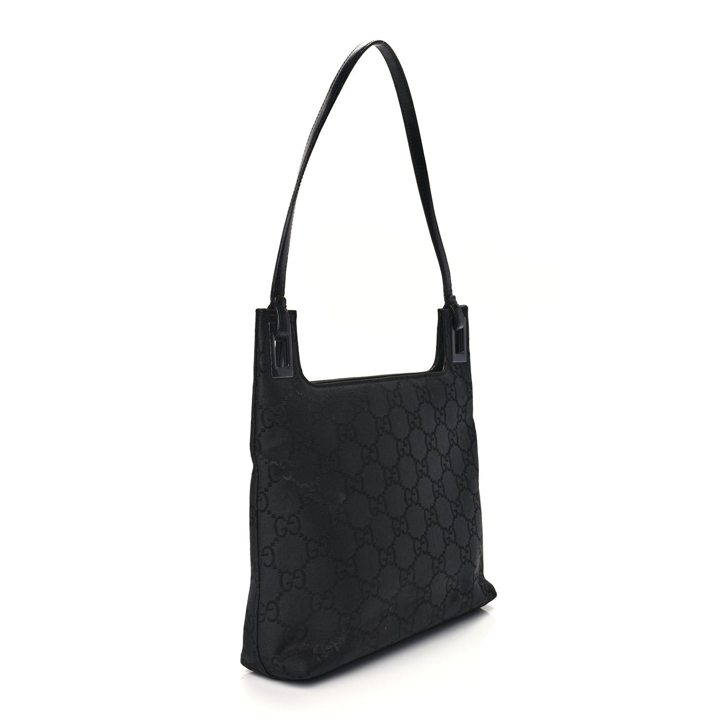 Nylon Monogram Shoulder Bag Black