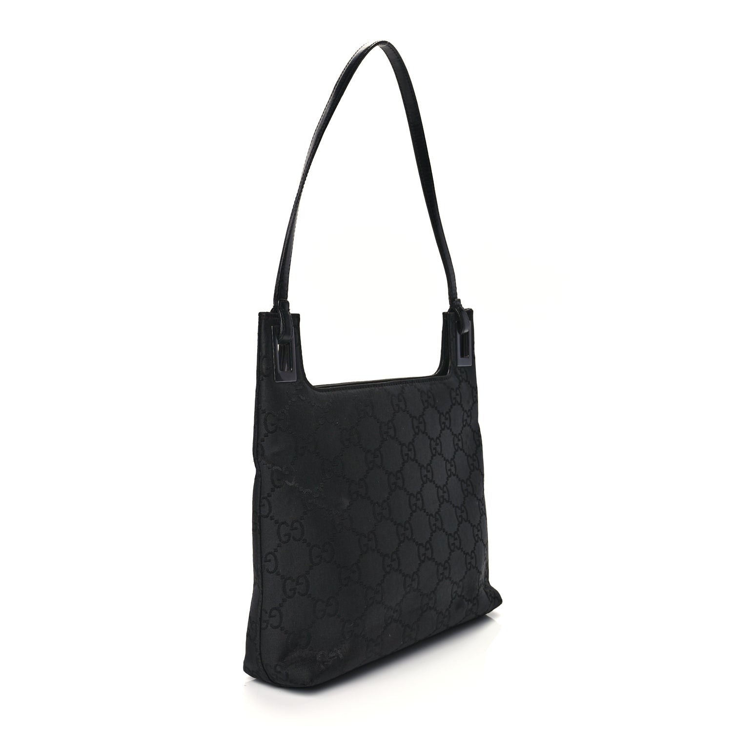 Gucci Nylon Monogram Shoulder Bag Black 2 of 11