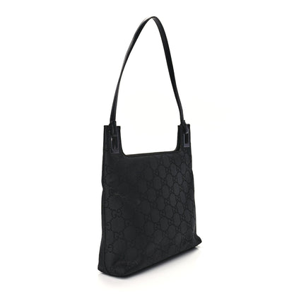 Gucci Nylon Monogram Shoulder Bag Black 2 of 11