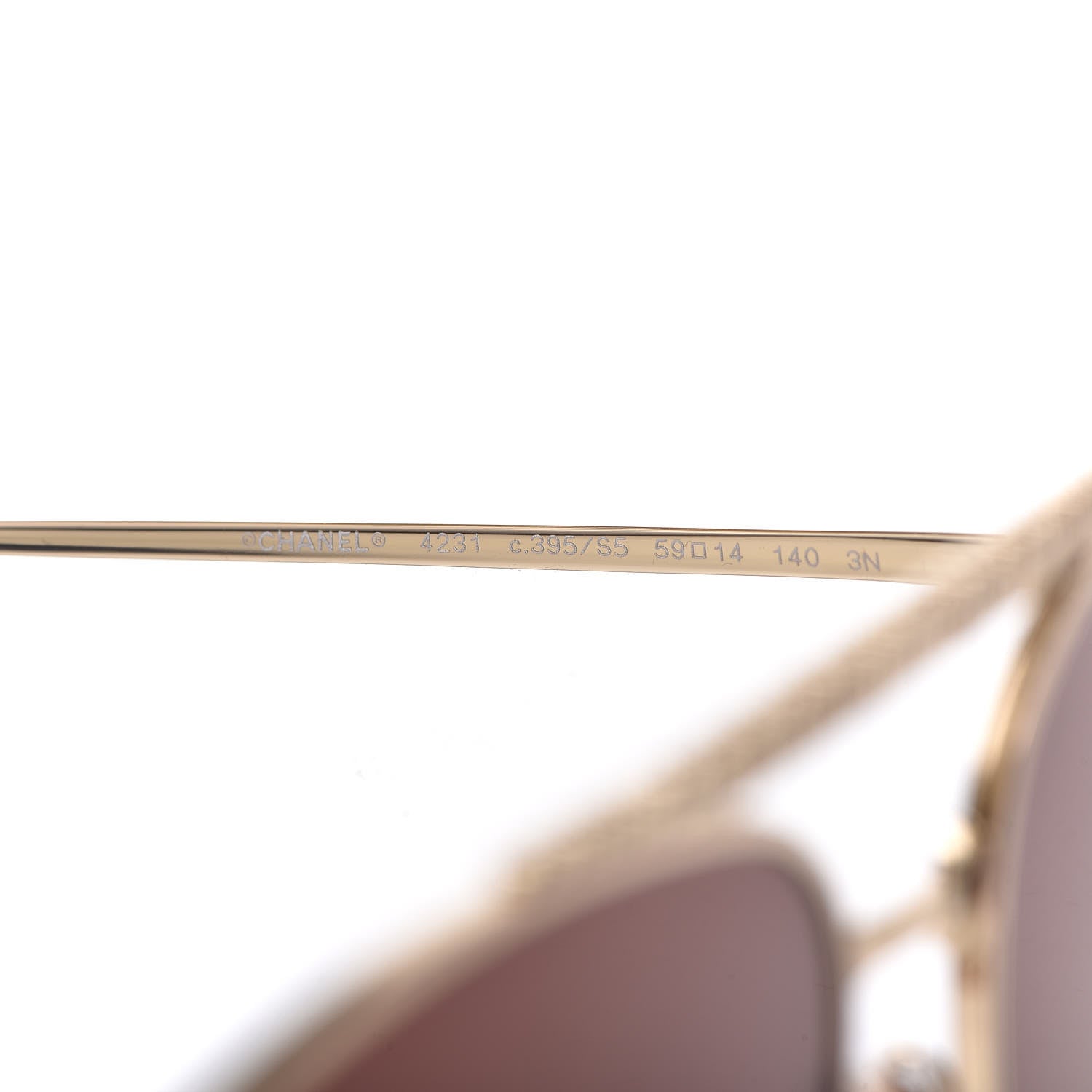 Chanel Aviator Metallic Pilot Sunglasses 4231 Gold 6 of 8