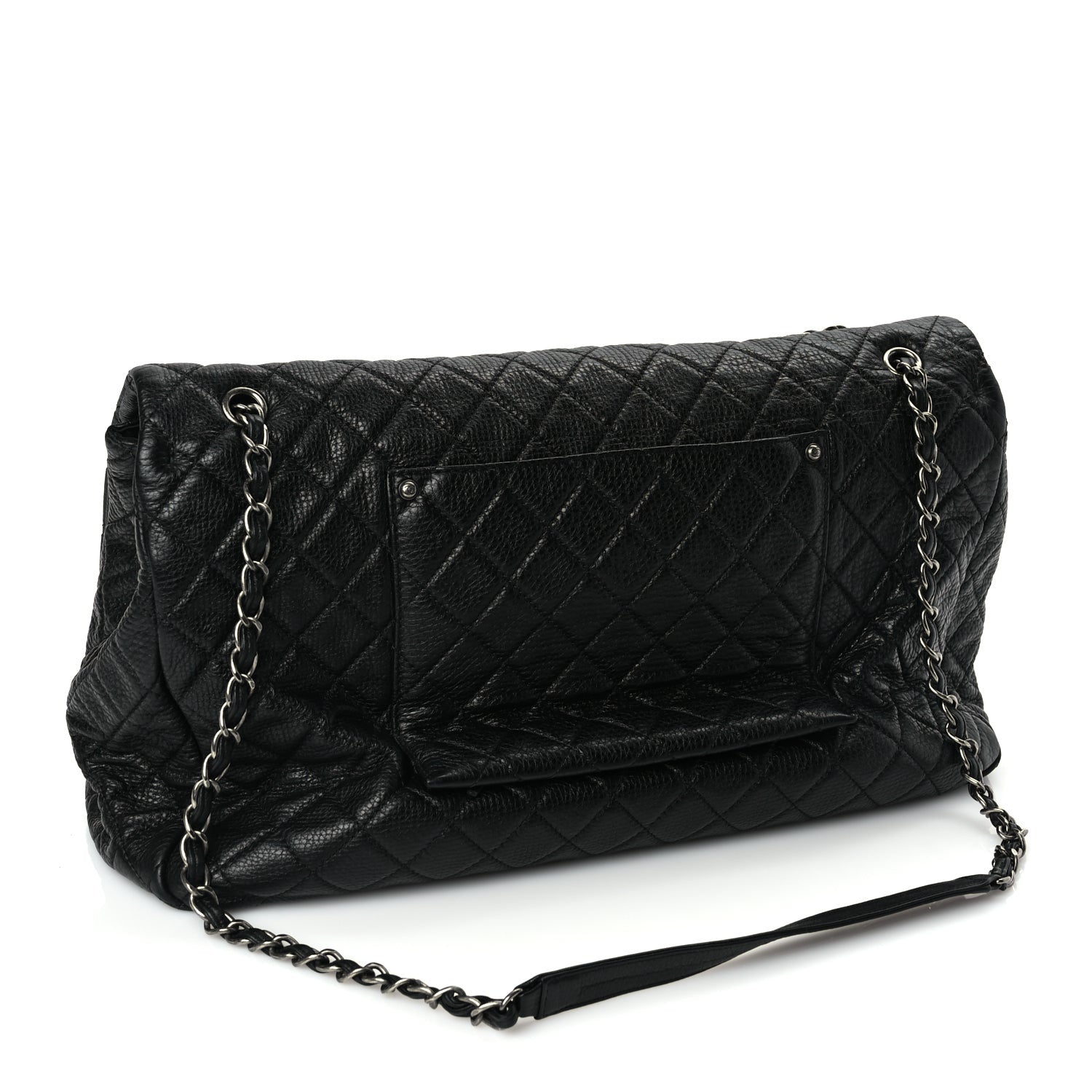 Chanel Calfskin Quilted XXL Travel Flap Bag Black 2 of 9