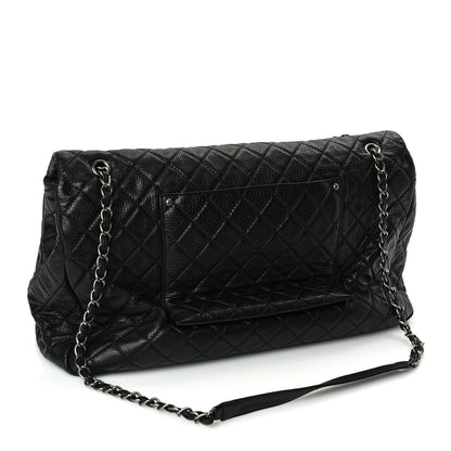 Chanel Calfskin Quilted XXL Travel Flap Bag Black 2 of 9