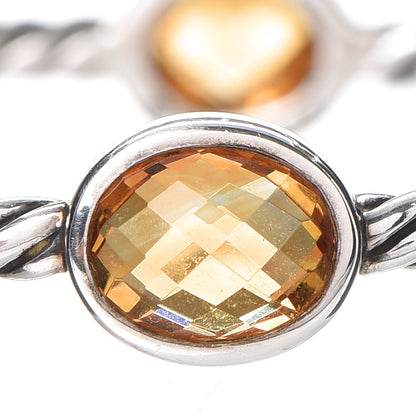 David Yurman Sterling Silver Citrine Cable Station Bangle 3 of 5